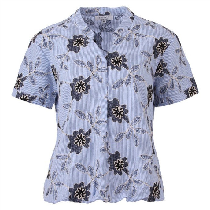 Enjoy Blouson blouse 503013 KM borduur Jeans print